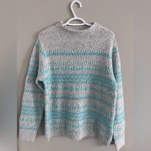 Northern Reflections Sweater Grey And Teal Knit